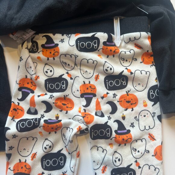 NWT Modern Kids 3 Piece Sleepwear Set Boo Pumpkin Halloween Pajamas Size 18M NEW - Picture 4 of 8
